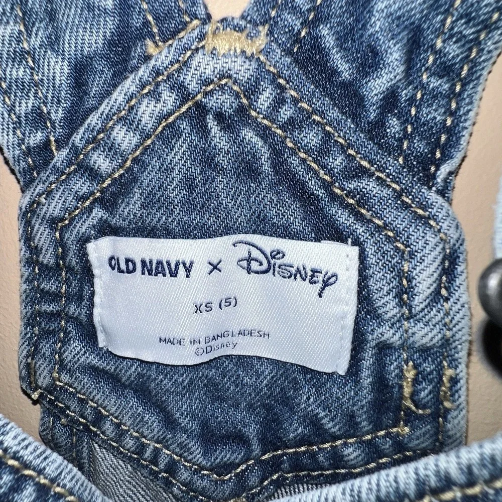 Disney Mickey Minnie Mouse Denim Bib Overalls Shortalls Y2k Size 5 Embroidered